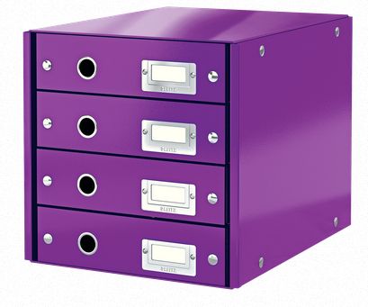 LEITZ Zásuvkový box Click&Store, 4 zásuvky, purpurová